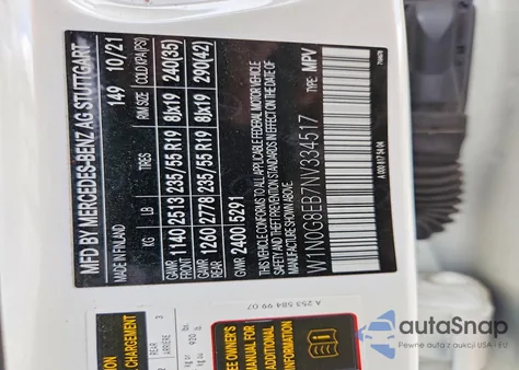 2022 Mercedes-Benz Glc 300 4Matic z USA, uszkodzony, nr VIN W1N0G8EB7NV334517